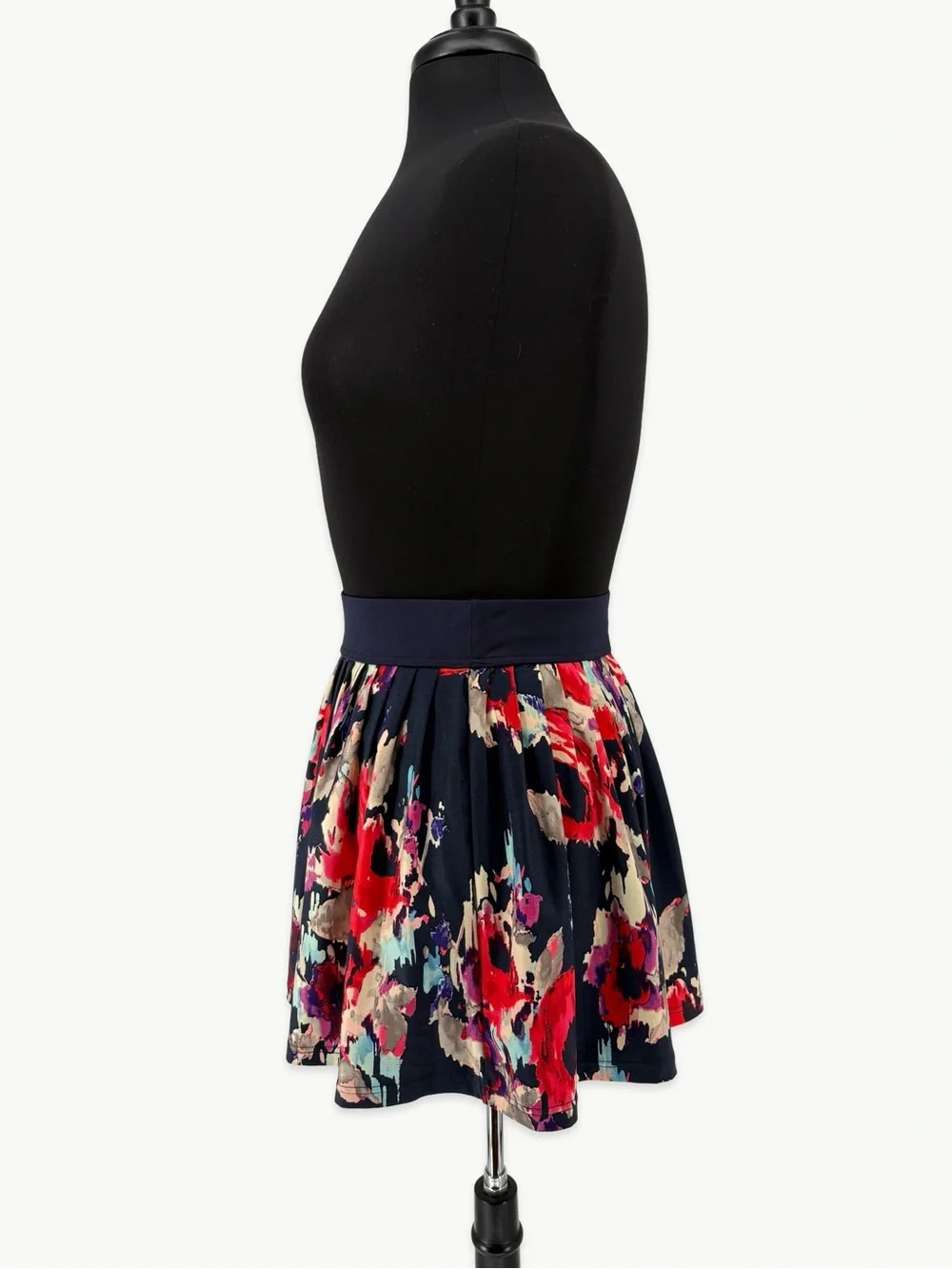 Kate Spade High Waist Pleated Swim Skirt Cover Up Navy Floral NWT Size Small